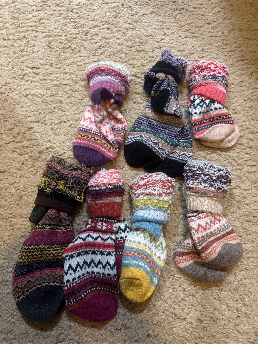 Cozy Multicolor Patterned Crew Socks - Pack of 9